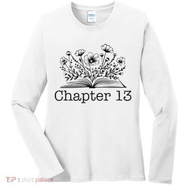 Cute 13th Birthday Chapter 13 Nager Book Lover Women's Long Sleeve Shirt