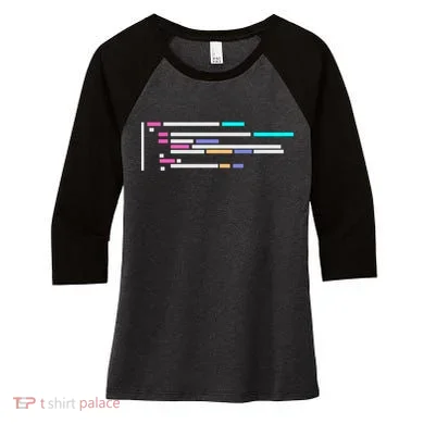 Code #1 Women's Tri-Blend 3/4-Sleeve Raglan Shirt