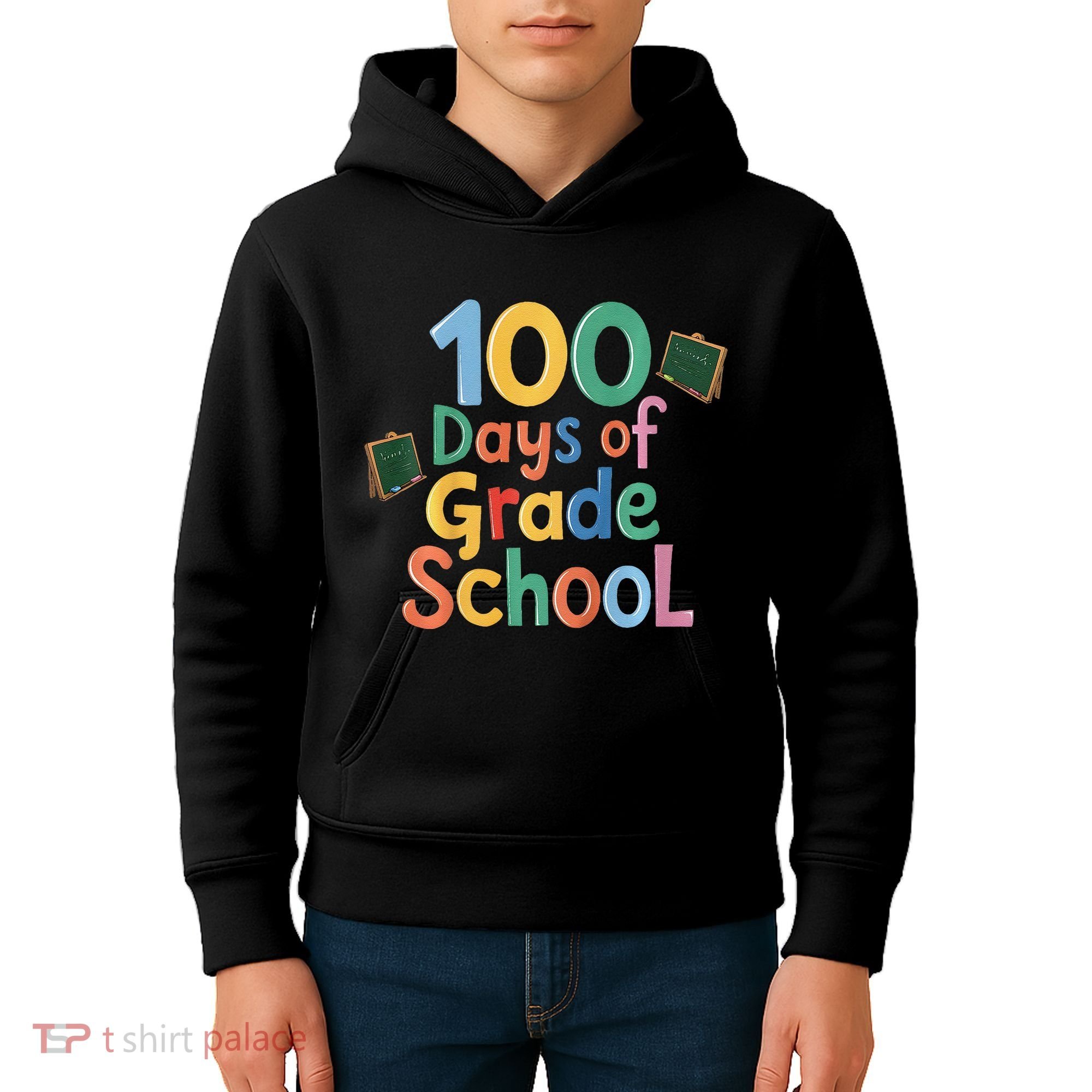 Celebrate 100 Days Of Grade School Funny Kids Hoodie