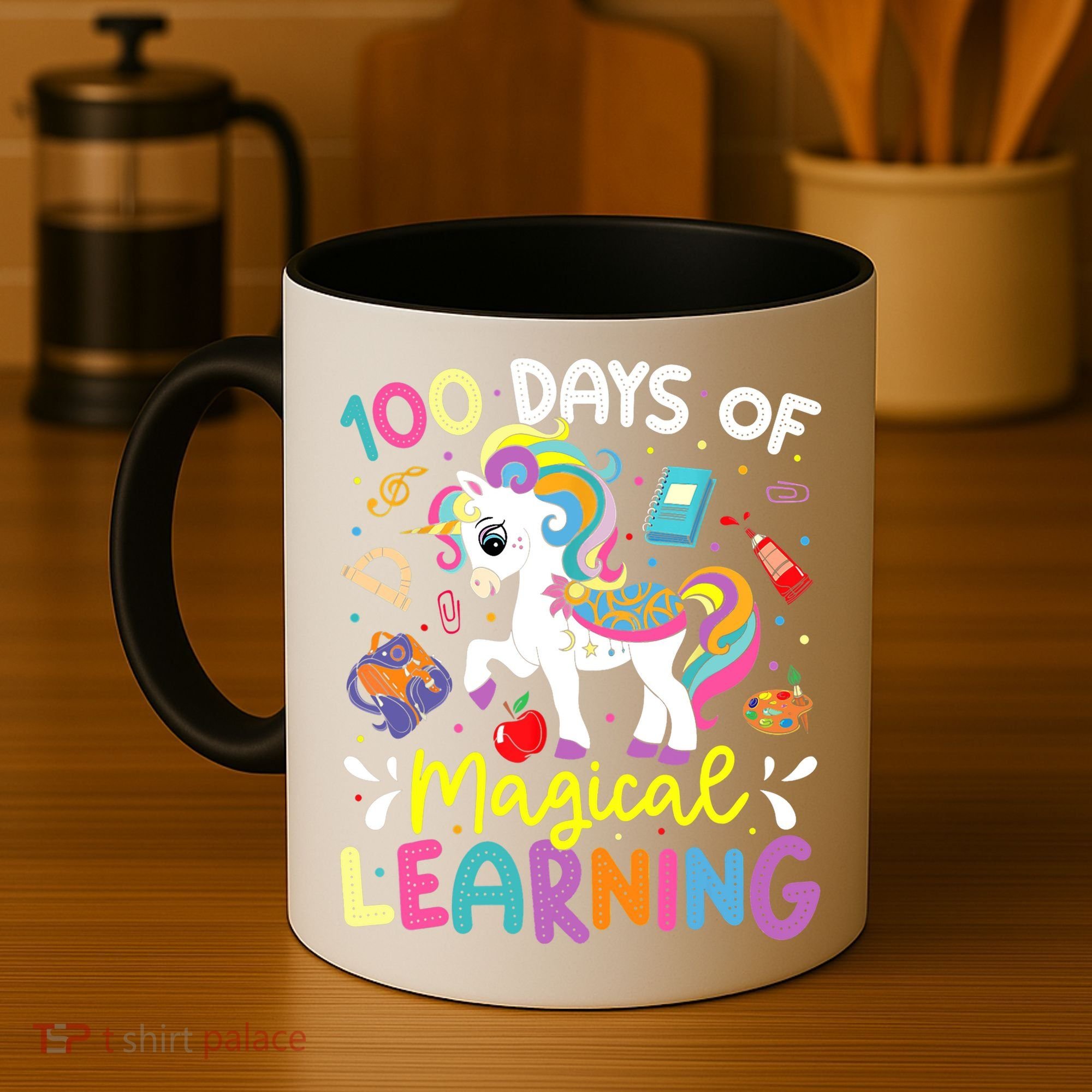 Cute 100 Days Of Magical Learning 100th Day School Unicorn Coffee Mug