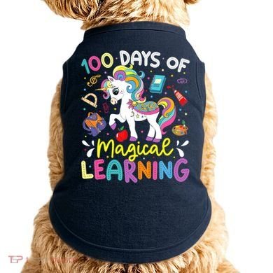 Cute 100 Days Of Magical Learning 100th Day School Unicorn Doggie Tank