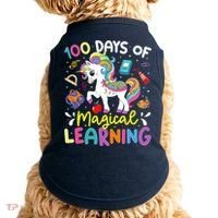 Cute 100 Days Of Magical Learning 100th Day School Unicorn Doggie Tank thumb 0
