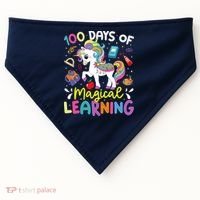 Cute 100 Days Of Magical Learning 100th Day School Unicorn USA-Made Doggie Bandana thumb 0