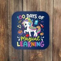Cute 100 Days Of Magical Learning 100th Day School Unicorn Coaster thumb 0