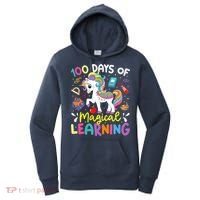 Cute 100 Days Of Magical Learning 100th Day School Unicorn Women's Hoodie thumb 0