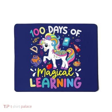 Cute 100 Days Of Magical Learning 100th Day School Unicorn Mousepad