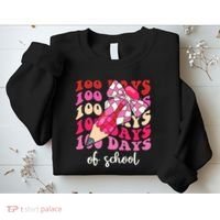 Cute 100 Days Of School Ribbon Bow Sweatshirt thumb 2