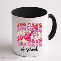 Cute 100 Days Of School Ribbon Bow Coffee Mug thumb 1