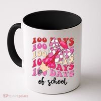 Cute 100 Days Of School Ribbon Bow Coffee Mug thumb 0
