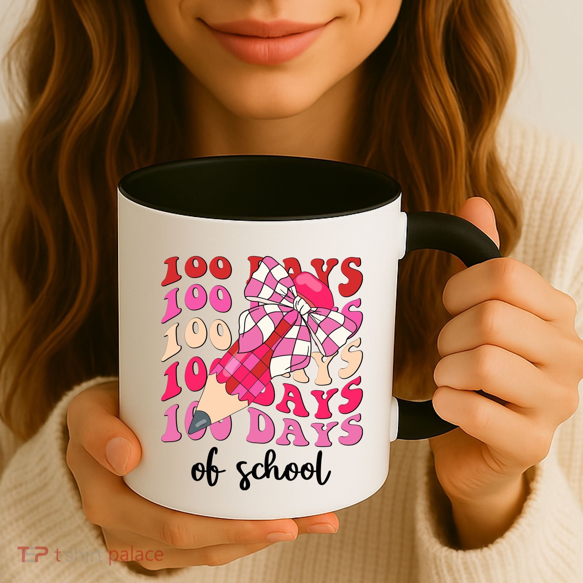Cute 100 Days Of School Ribbon Bow Coffee Mug