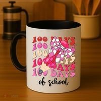 Cute 100 Days Of School Ribbon Bow Coffee Mug thumb 4