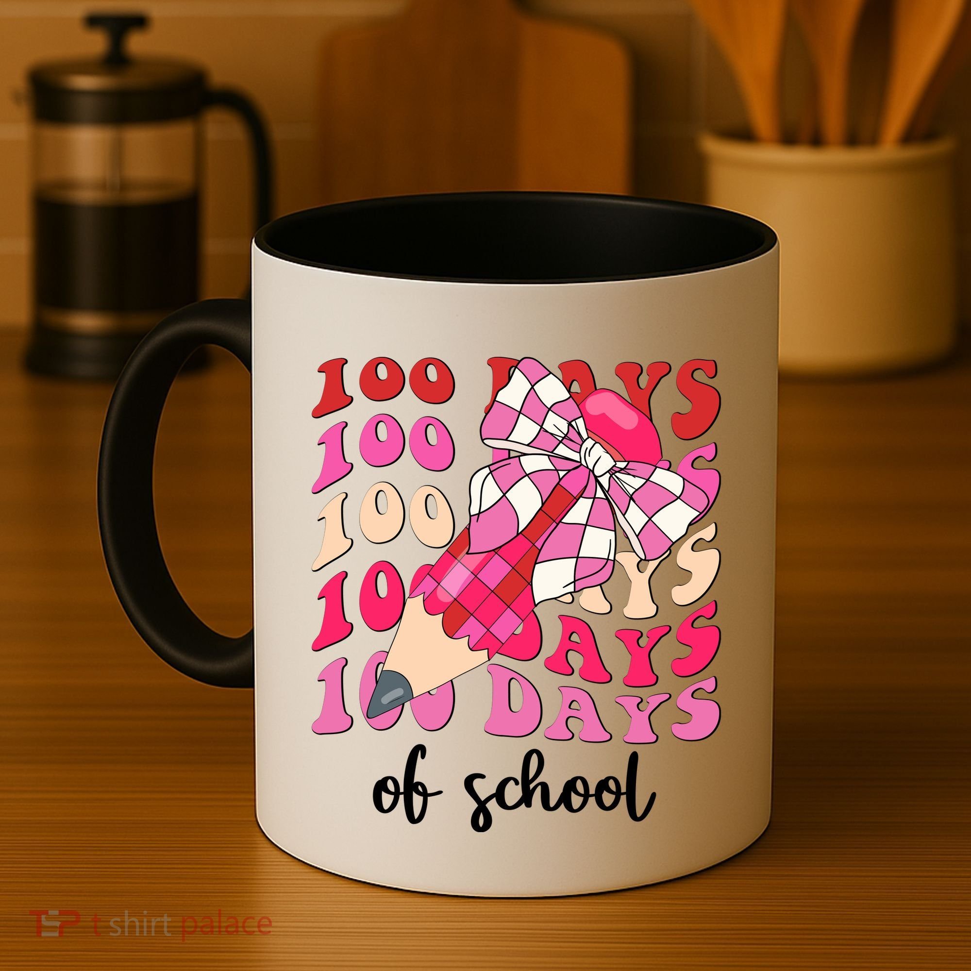 Cute 100 Days Of School Ribbon Bow Coffee Mug