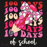 Cute 100 Days Of School Ribbon Bow Women's Hoodie thumb 2