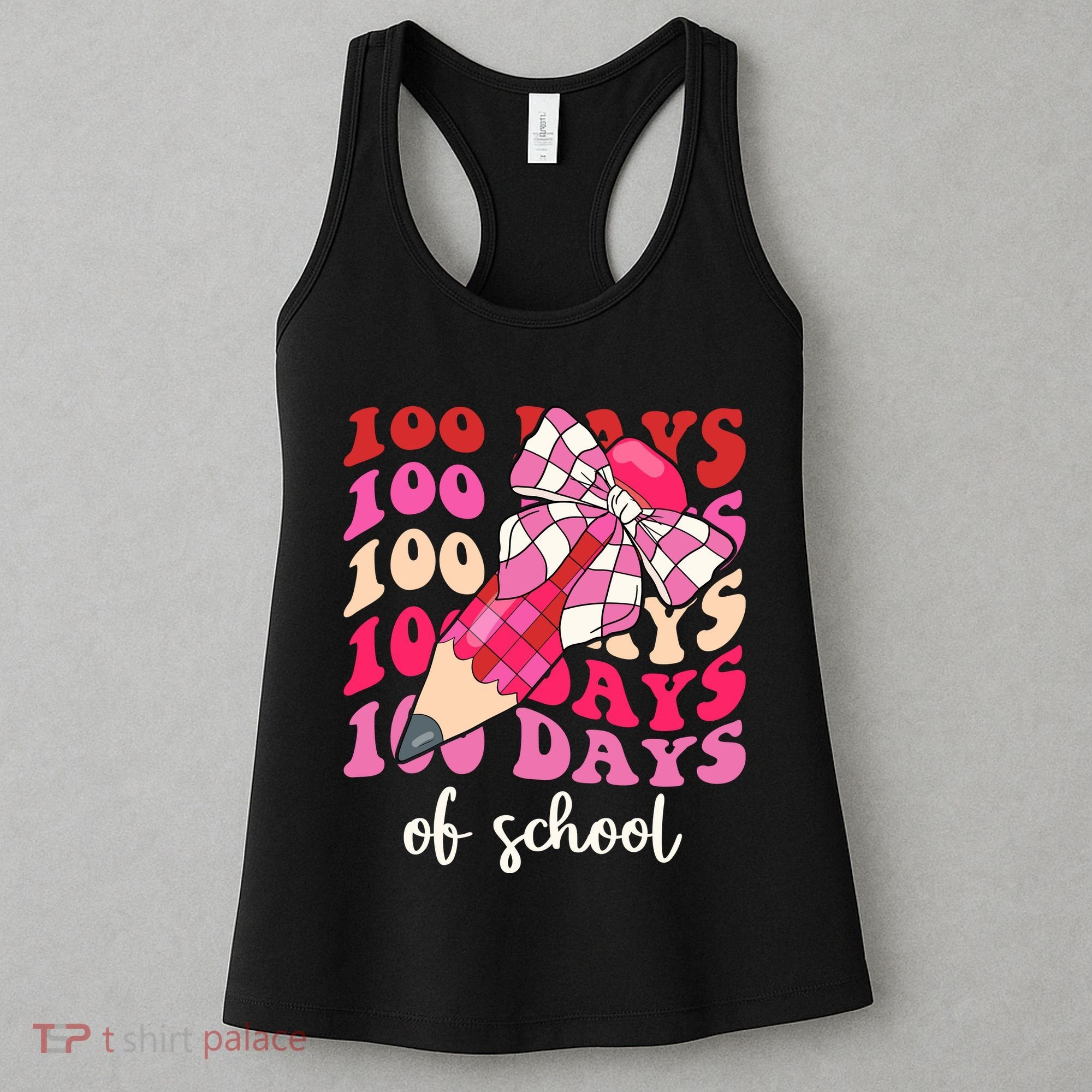 Cute 100 Days Of School Ribbon Bow Women's Tank Top