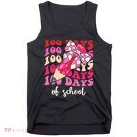 Cute 100 Days Of School Ribbon Bow Tank Top thumb 0