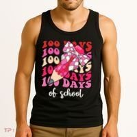 Cute 100 Days Of School Ribbon Bow Tank Top thumb 3