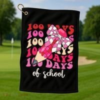 Cute 100 Days Of School Ribbon Bow Golf Towel thumb 1
