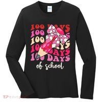 Cute 100 Days Of School Ribbon Bow Women's Long Sleeve Shirt thumb 0