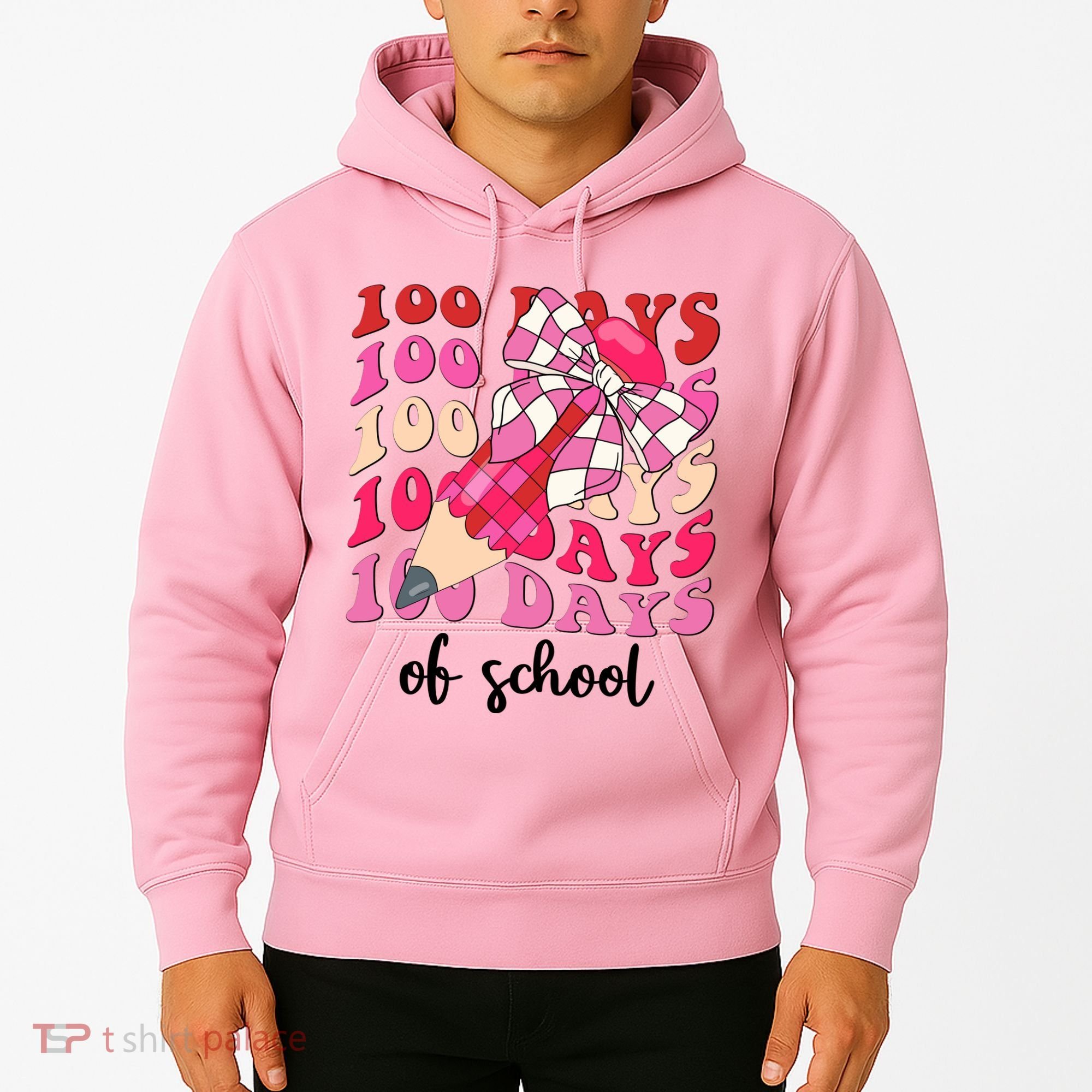 Cute 100 Days Of School Ribbon Bow Hoodie