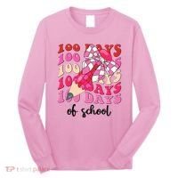 Cute 100 Days Of School Ribbon Bow Long Sleeve Shirt thumb 0