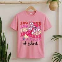 Cute 100 Days Of School Ribbon Bow T-Shirt thumb 2