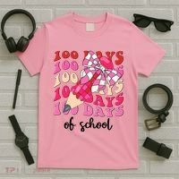 Cute 100 Days Of School Ribbon Bow T-Shirt thumb 5