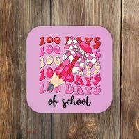 Cute 100 Days Of School Ribbon Bow Coaster thumb 0