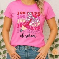 Cute 100 Days Of School Ribbon Bow Women's T-Shirt thumb 2