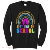 Cute 100th Day Of School Leopard Rainbow Sweatshirt thumb 0