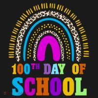 Cute 100th Day Of School Leopard Rainbow Sweatshirt thumb 3