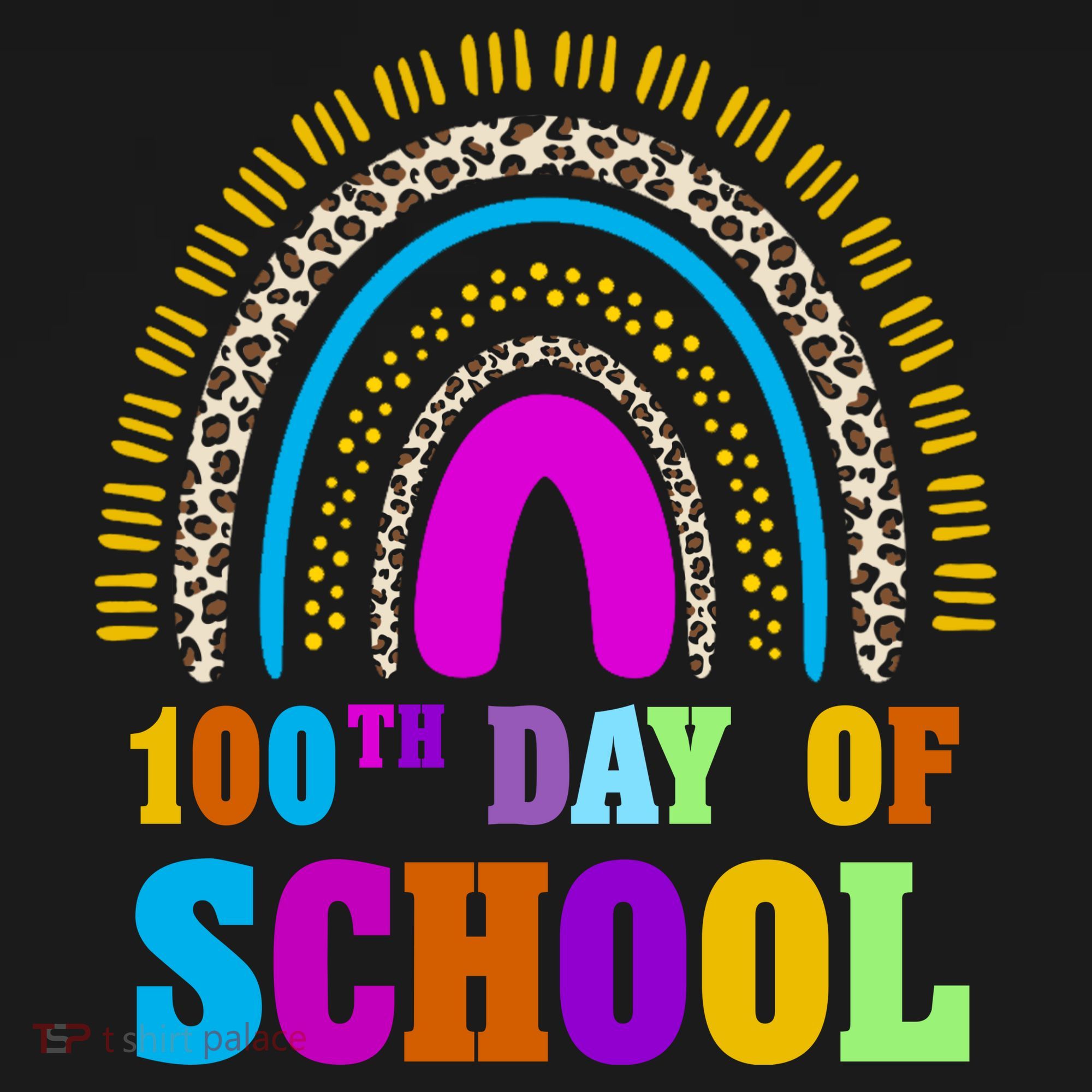 Cute 100th Day Of School Leopard Rainbow Sweatshirt