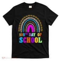 Cute 100th Day Of School Leopard Rainbow T-Shirt thumb 0