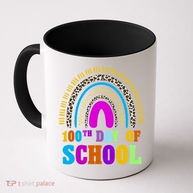 Cute 100th Day Of School Leopard Rainbow Coffee Mug