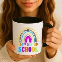 Cute 100th Day Of School Leopard Rainbow Coffee Mug thumb 3