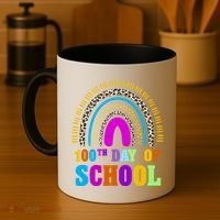 Cute 100th Day Of School Leopard Rainbow Coffee Mug thumb 4
