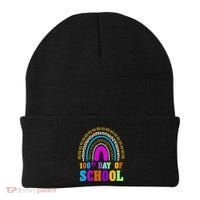 Cute 100th Day Of School Leopard Rainbow Beanie thumb 0