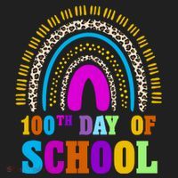 Cute 100th Day Of School Leopard Rainbow Beanie thumb 2