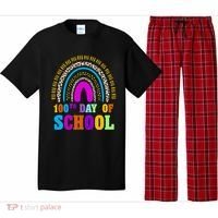 Cute 100th Day Of School Leopard Rainbow Pajama Set thumb 0
