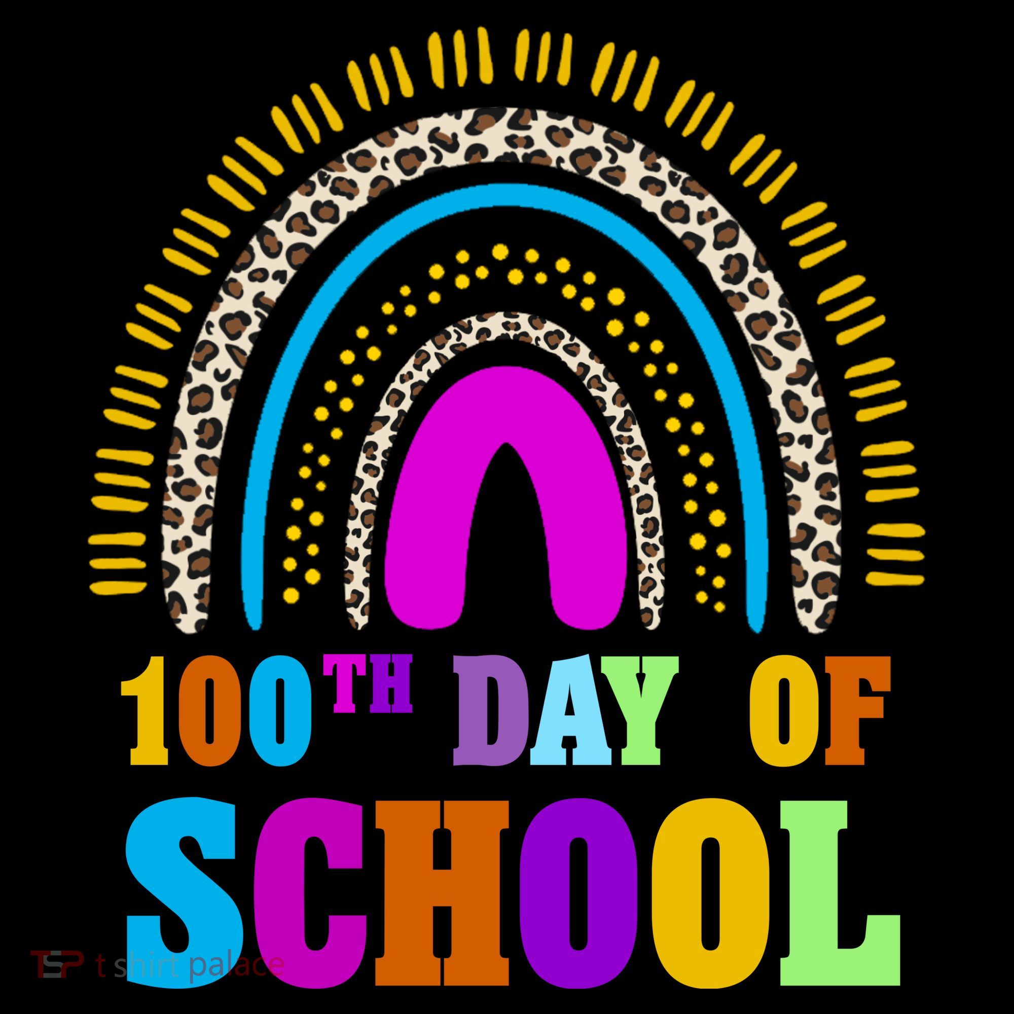 Cute 100th Day Of School Leopard Rainbow Women's Hoodie