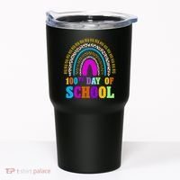 Cute 100th Day Of School Leopard Rainbow Tumbler thumb 0