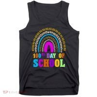 Cute 100th Day Of School Leopard Rainbow Tank Top thumb 0
