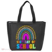Cute 100th Day Of School Leopard Rainbow Tote Bag thumb 0