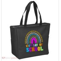 Cute 100th Day Of School Leopard Rainbow Tote Bag thumb 2