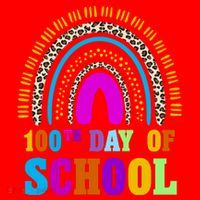 Cute 100th Day Of School Leopard Rainbow Santa Hat thumb 1