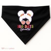 Cute 100 Days Smarter Afro Puff Girl USA-Made Doggie Bandana thumb 0