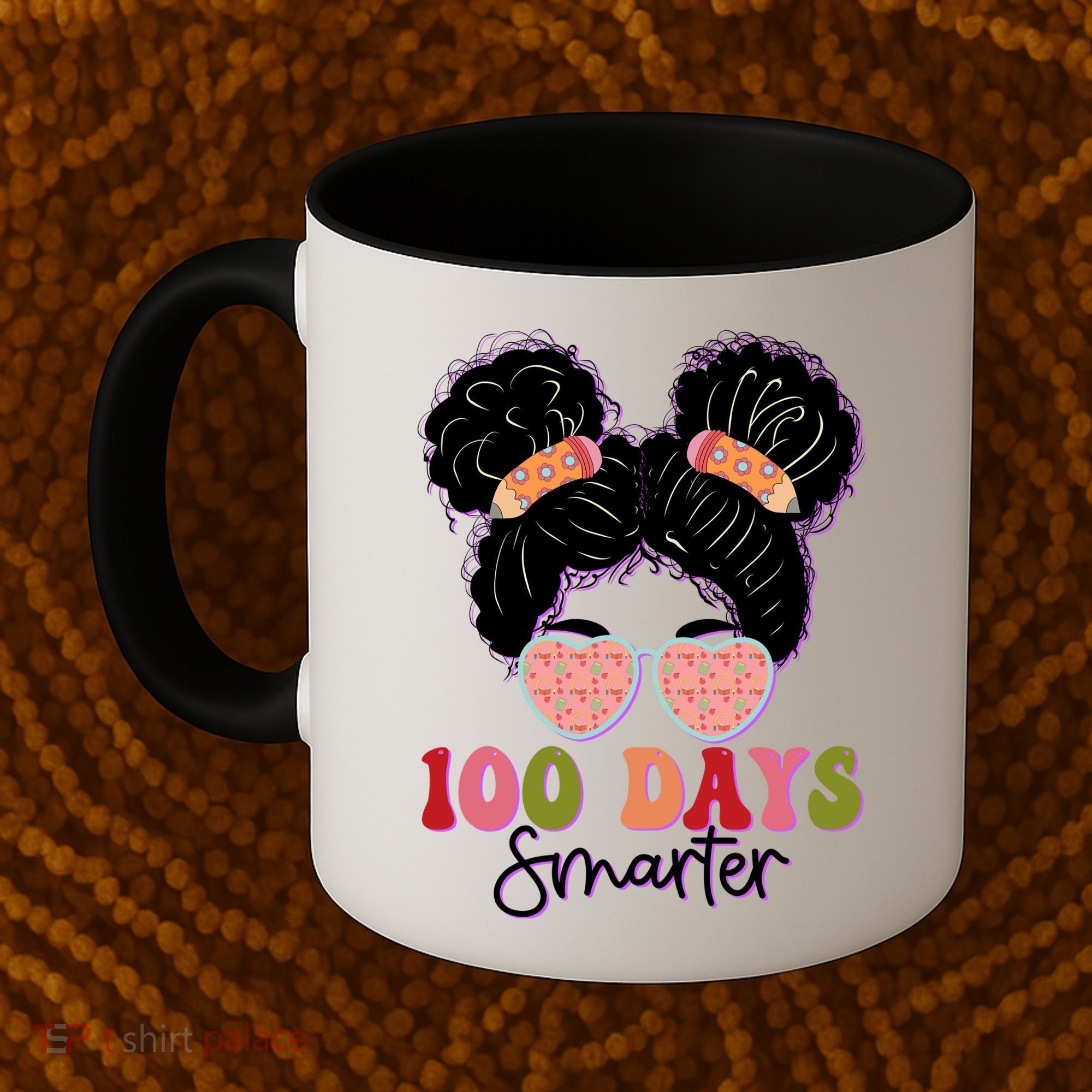 Cute 100 Days Smarter Afro Puff Girl Coffee Mug