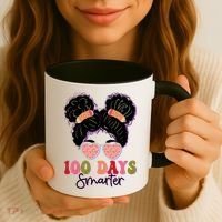 Cute 100 Days Smarter Afro Puff Girl Coffee Mug thumb 3