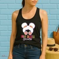 Cute 100 Days Smarter Afro Puff Girl Women's Tank Top thumb 2