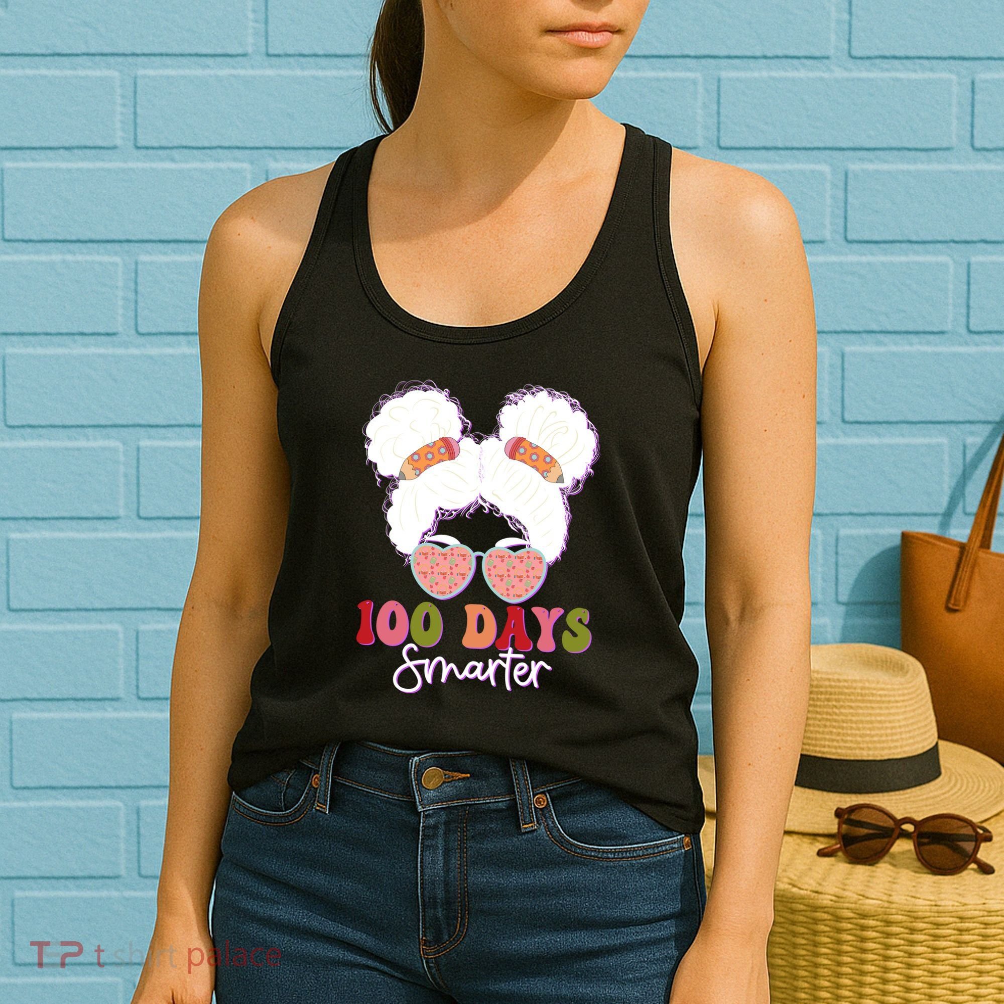 Cute 100 Days Smarter Afro Puff Girl Women's Tank Top