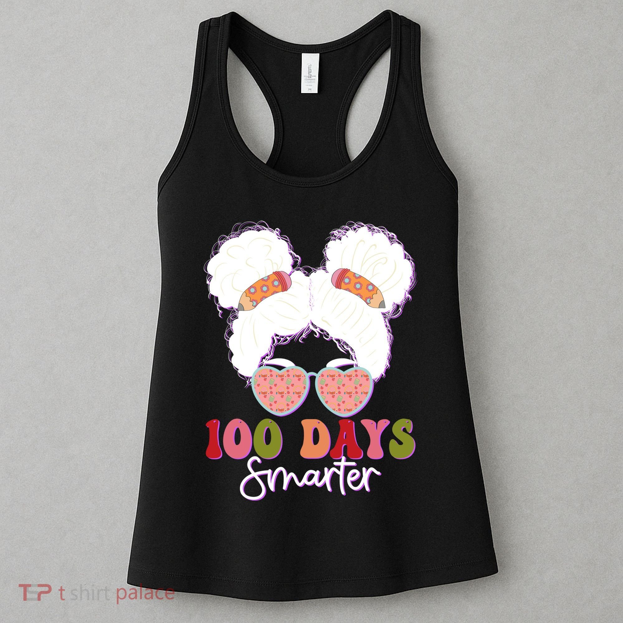Cute 100 Days Smarter Afro Puff Girl Women's Tank Top